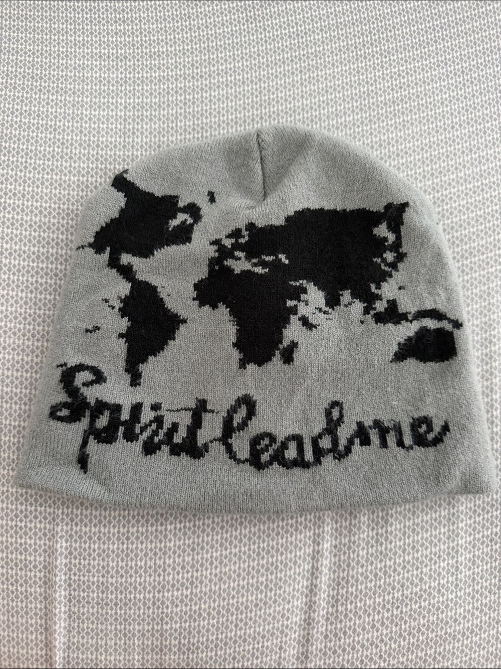 Gray & Black Map Beanie Hat - Spirit Lead Me